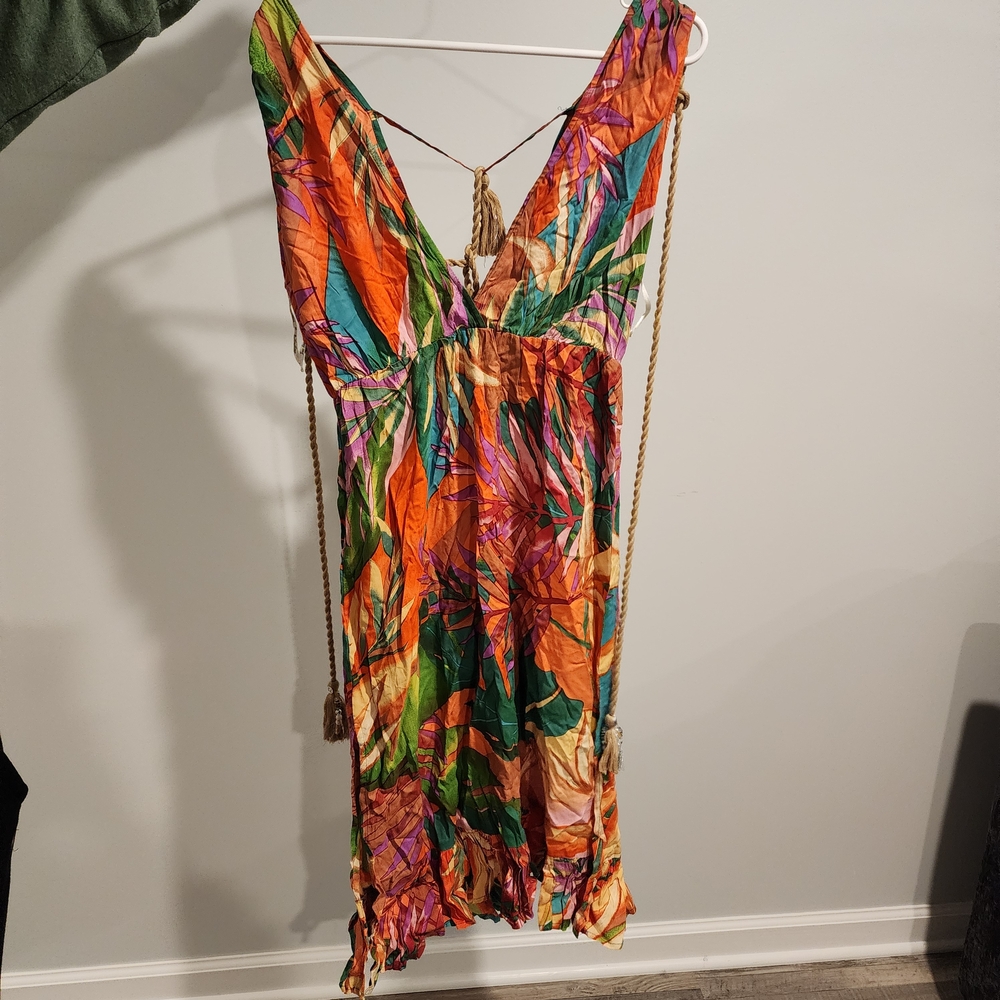 Vibrant Multicolor Sleeveless Dress Free Destinations Cover Up Dress